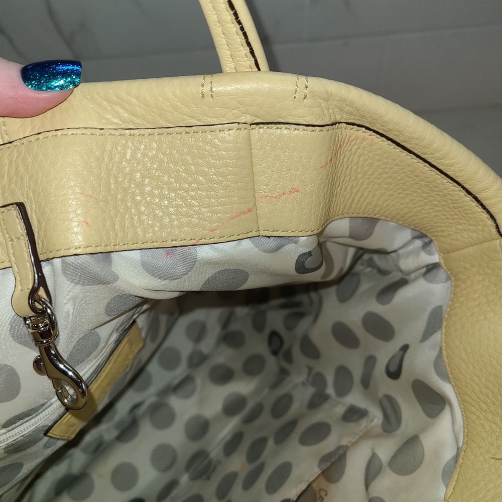 Coach Laura Light Yellow Leather Tote Bag GUC - Picture 16 of 16